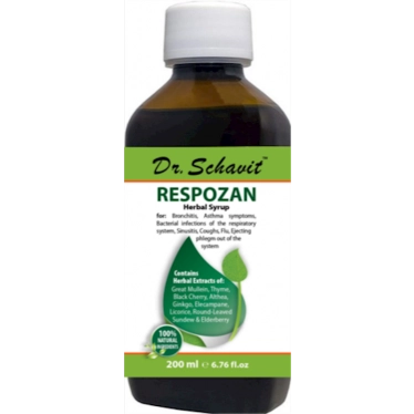 Dr. Schavit. RESPOZAN. Herbal Syrup for Brobchitis, Asthma symptoms, Bacterial infections of the respiratory system