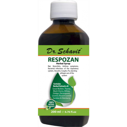 Dr. Schavit. RESPOZAN. Herbal Syrup for Brobchitis, Asthma symptoms, Bacterial infections of the respiratory system