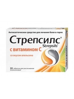 Strepsils Orange With Vitamin C 100mg Lozenges, 24 pcs.
