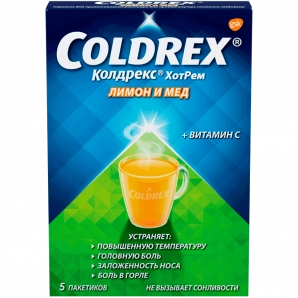 COLDREX HOTREM, honey-lemon, 5 pcs