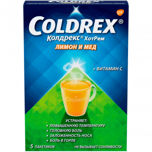 COLDREX HOTREM, honey-lemon, 5 pcs