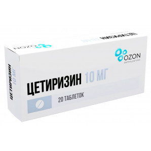 Cetirizine tablets covered with a film coating 10 mg 20 pcs. Ozon