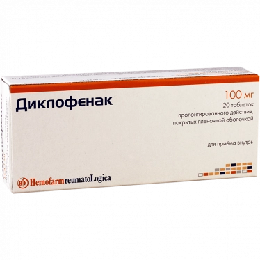 Diclofenac prolonged-release tablets p/p/o 100 mg 20 pcs