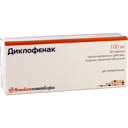 Diclofenac prolonged-release tablets p/p/o 100 mg 20 pcs