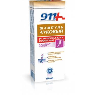 911 Шампунь от выпадения волос и облысения ЛУКОВЫЙ с репейным маслом