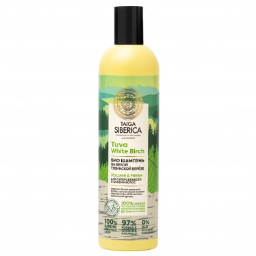 Био шампунь для волос Volume & Fresh «Для суперсвежести и объёма волос» Natura Siberica, Taiga Siberica