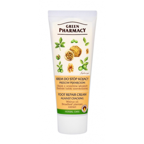 Green Pharmacy - Crack-Healing Foot Cream. Walnut Oil, Psyllium Broadleaf Extract, 75 ml