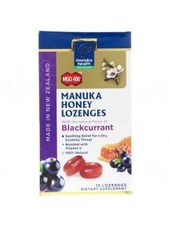 MANUKA honey lozenges, лесной мёд манука и черная смородина, 15 леденцов