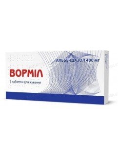 Вормил таблетки д/жев. по 400 мг №3